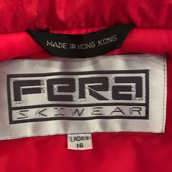 Vintage 90’s Fera Ski Jacket Bright Red Gold Button Detail Sz 16 - Picture 15 of 15
